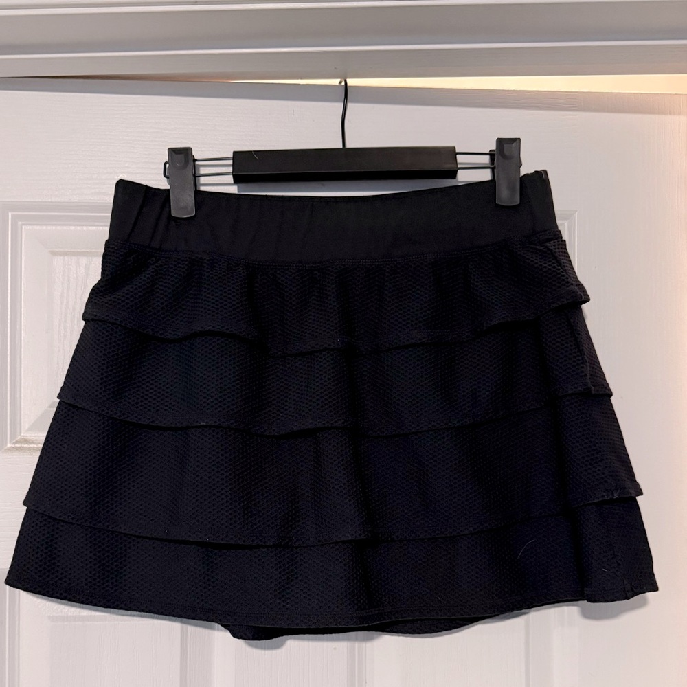 Black ruffle layered GOLF/ TENNIS/ ACTIVE SKIRT/ SKORT